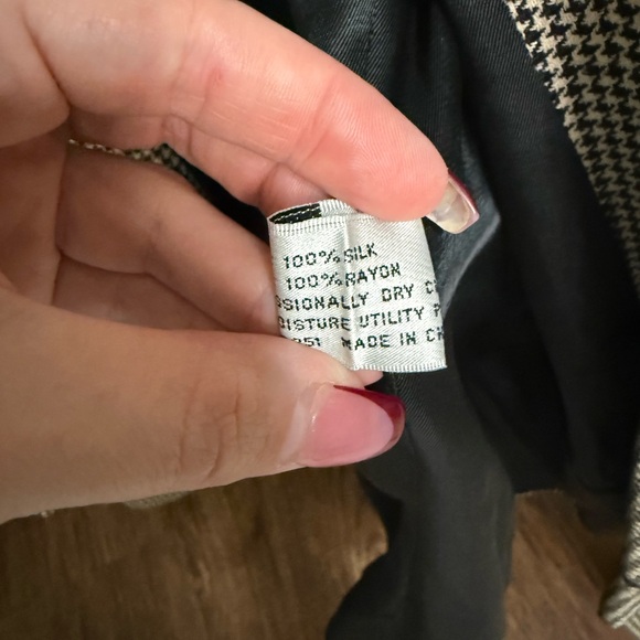 Vintage RARE Guy Laroche 100% Silk Houndstooth Blazer Men’s 40R Double Breasted - Picture 4 of 12